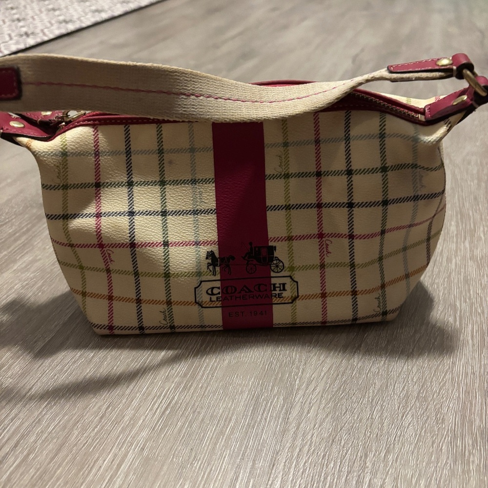 Small Heritage Stripe printed Coach handbag